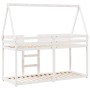 Cama litera con techo madera maciza de pino blanco 90x200 cm de , Camas y somieres - Ref: Foro24-3282080, Precio: 196,60 €, D...