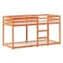 Bunk bed with solid pine wood roof in brown wax, 75x190 cm. by , Beds and slatted bases - Ref: Foro24-3282009, Price: 241,92 ...
