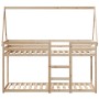 Cama litera con techo de madera maciza de pino 75x190 cm de , Camas y somieres - Ref: Foro24-3282089, Precio: 168,40 €, Descu...