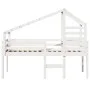 Hochbett mit weißem Massivholzdach aus Kiefer, weiß, 90x200 cm. von , Betten und Lattenroste - Ref: Foro24-3281978, Preis: 26...