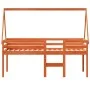 High bed with solid pine wood roof in brown wax 90x200 cm by , Beds and slatted bases - Ref: Foro24-3282094, Price: 198,39 €,...