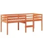 High bed with solid pine wood roof in brown wax 90x200 cm by , Beds and slatted bases - Ref: Foro24-3282094, Price: 198,39 €,...