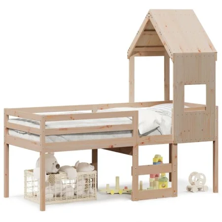Hochbett mit massivem Kieferndach 90x190 cm von , Betten und Lattenroste - Ref: Foro24-3282016, Preis: 216,76 €, Rabatt: %