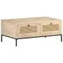 Solid mango wood and natural cane coffee table 90x50x37 cm by vidaXL, Coffee table - Ref: Foro24-323511, Price: 155,49 €, Dis...