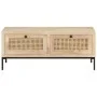 Solid mango wood and natural cane coffee table 90x50x37 cm by vidaXL, Coffee table - Ref: Foro24-323511, Price: 155,49 €, Dis...