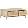 Solid mango wood and natural cane coffee table 90x50x37 cm by vidaXL, Coffee table - Ref: Foro24-323511, Price: 155,49 €, Dis...