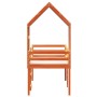 Cama alta con techo madera maciza de pino marrón cera 75x190 cm de , Camas y somieres - Ref: Foro24-3282021, Precio: 232,33 €...