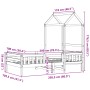 Estructura de cama con techo madera pino marrón cera 100x200 cm de , Camas y somieres - Ref: Foro24-3282158, Precio: 198,61 €...