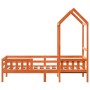 Estructura cama con techo madera maciza pino marrón 80x200 cm de , Camas y somieres - Ref: Foro24-3282164, Precio: 186,98 €, ...