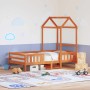 Estructura cama con techo madera maciza pino marrón 75x190 cm de , Camas y somieres - Ref: Foro24-3282170, Precio: 182,63 €, ...