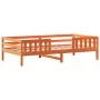 Bed frame with solid pine wood roof structure, brown, 75x190 cm by , Beds and slatted bases - Ref: Foro24-3282170, Price: 180...