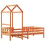 Estructura cama con techo madera maciza pino marrón 75x190 cm de , Camas y somieres - Ref: Foro24-3282170, Precio: 182,63 €, ...
