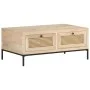 Solid mango wood and natural cane coffee table 90x50x37 cm by vidaXL, Coffee table - Ref: Foro24-323511, Price: 155,49 €, Dis...