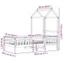 Estructura cama con techo madera maciza pino marrón 75x190 cm de , Camas y somieres - Ref: Foro24-3282170, Precio: 180,29 €, ...