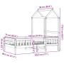 Estructura cama con techo madera maciza pino marrón 75x190 cm de , Camas y somieres - Ref: Foro24-3282170, Precio: 182,63 €, ...