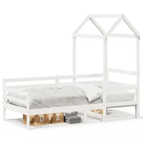 Sofa bed with solid white pine wood roof 90x200 cm by , Beds and slatted bases - Ref: Foro24-3282203, Price: 193,03 €, Discou...