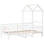Schlafsofa mit massivem Dach aus weißer Kiefer 90x200 cm. von , Betten und Lattenroste - Ref: Foro24-3282203, Preis: 193,00 €...