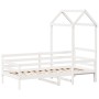 Schlafsofa mit massivem Dach aus weißer Kiefer 90x200 cm. von , Betten und Lattenroste - Ref: Foro24-3282203, Preis: 202,88 €...