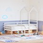 Sofá cama con techo madera maciza de pino blanco 90x200 cm