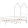 Sofa bed with solid white pine wood roof 90x200 cm by , Beds and slatted bases - Ref: Foro24-3282191, Price: 195,03 €, Discou...