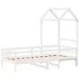 Sofa bed with solid white pine wood roof 90x200 cm by , Beds and slatted bases - Ref: Foro24-3282191, Price: 185,61 €, Discou...