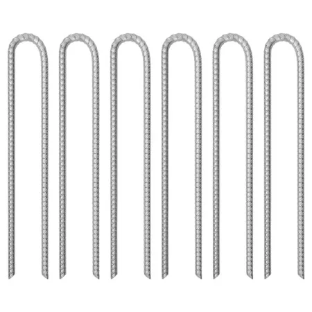 Zelt-Heringe U-Form 6 Stück verzinkter Stahl 41,5 cm Ø12 mm von , Zeltzubehör - Ref: Foro24-4009349, Preis: 35,03 €, Rabatt: %