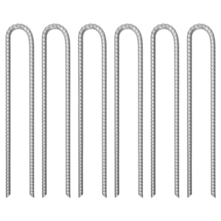 Zelt-Heringe U-Form 6 Stück verzinkter Stahl 41,5 cm Ø12 mm von , Zeltzubehör - Ref: Foro24-4009349, Preis: 32,38 €, Rabatt: %