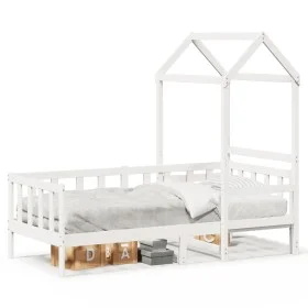 Sofa bed with solid white pine wood roof 90x190 cm by , Beds and slatted bases - Ref: Foro24-3282215, Price: 193,07 €, Discou...