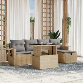 Gartensofa-Set mit 6-teiligen Kissen aus synthetischem Rattan in Beige. von , Gartensets - Ref: Foro24-3274969, Preis: 404,70...