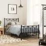 Bed frame with black metal headboard and footboard 75x190 cm by , Beds and slatted bases - Ref: Foro24-376136, Price: 79,44 €...
