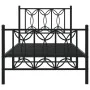 Bed frame with black metal headboard and footboard 75x190 cm by , Beds and slatted bases - Ref: Foro24-376136, Price: 79,44 €...