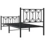 Bed frame with black metal headboard and footboard 75x190 cm by , Beds and slatted bases - Ref: Foro24-376136, Price: 79,44 €...