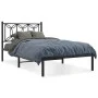 Estructura de cama con cabecero metal negro 100x190 cm de , Camas y somieres - Ref: Foro24-376122, Precio: 67,29 €, Descuento: %