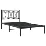 Estructura de cama con cabecero metal negro 100x190 cm de , Camas y somieres - Ref: Foro24-376122, Precio: 68,24 €, Descuento: %