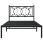 Estructura de cama con cabecero metal negro 100x190 cm de , Camas y somieres - Ref: Foro24-376122, Precio: 68,24 €, Descuento: %