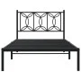 Estructura de cama con cabecero metal negro 100x190 cm de , Camas y somieres - Ref: Foro24-376122, Precio: 67,29 €, Descuento: %