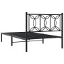 Estructura de cama con cabecero metal negro 100x190 cm de , Camas y somieres - Ref: Foro24-376122, Precio: 68,24 €, Descuento: %