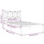 Bettgestell mit schwarzem Metallkopfteil 100x190 cm von , Betten und Lattenroste - Ref: Foro24-376122, Preis: 67,35 €, Rabatt: %