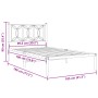 Estructura de cama con cabecero metal negro 100x190 cm de , Camas y somieres - Ref: Foro24-376122, Precio: 68,24 €, Descuento: %