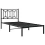 Bettgestell mit schwarzem Metall-Kopfteil 90x190 cm von , Betten und Lattenroste - Ref: Foro24-376120, Preis: 69,08 €, Rabatt: %