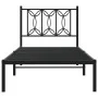 Bed frame with black metal headboard 90x190 cm by , Beds and slatted bases - Ref: Foro24-376120, Price: 70,18 €, Discount: %