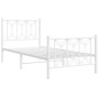 Metallbettgestell mit weißem Kopf- und Fußteil, 90x200 cm. von , Betten und Lattenroste - Ref: Foro24-376188, Preis: 94,54 €,...