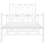 Metallbettgestell mit weißem Kopf- und Fußteil, 90x200 cm. von , Betten und Lattenroste - Ref: Foro24-376188, Preis: 94,54 €,...