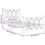 Metallbettgestell mit weißem Kopf- und Fußteil, 90x200 cm. von , Betten und Lattenroste - Ref: Foro24-376188, Preis: 93,46 €,...