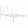 Metal bed frame with white headboard 90x190 cm by , Beds and slatted bases - Ref: Foro24-376169, Price: 75,10 €, Discount: %