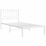 Metallbettgestell mit weißem Kopfteil 90x190 cm von , Betten und Lattenroste - Ref: Foro24-376169, Preis: 76,35 €, Rabatt: %