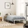 Metal bed frame with white headboard 90x190 cm by , Beds and slatted bases - Ref: Foro24-376169, Price: 75,10 €, Discount: %