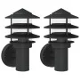 Außenlampen, 2 Stück, Edelstahl in Schwarz. von , Außenbeleuchtung - Ref: Foro24-4006233, Preis: 51,16 €, Rabatt: %