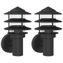 Außenlampen, 2 Stück, Edelstahl in Schwarz. von , Außenbeleuchtung - Ref: Foro24-4006233, Preis: 51,97 €, Rabatt: %