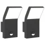 Lámparas de pared LED exterior con sensor 2 uds aluminio negro de , Iluminación de exterior - Ref: Foro24-4006271, Precio: 65...